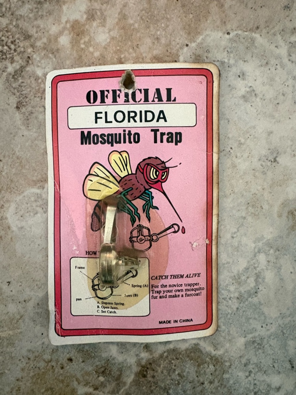 Vintage Official Florida Mosquito Trap Gag Joke Gift Novelty Weird Stuff Kitsch